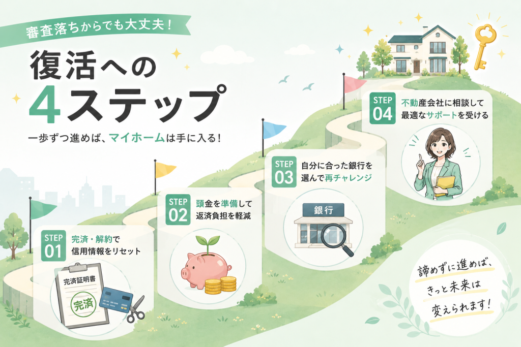 住宅ローン審査落ちから復活する4ステップのロードマップ