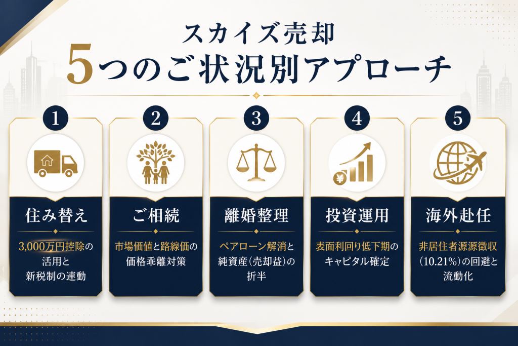 スカイズ売却の状況別アプローチ