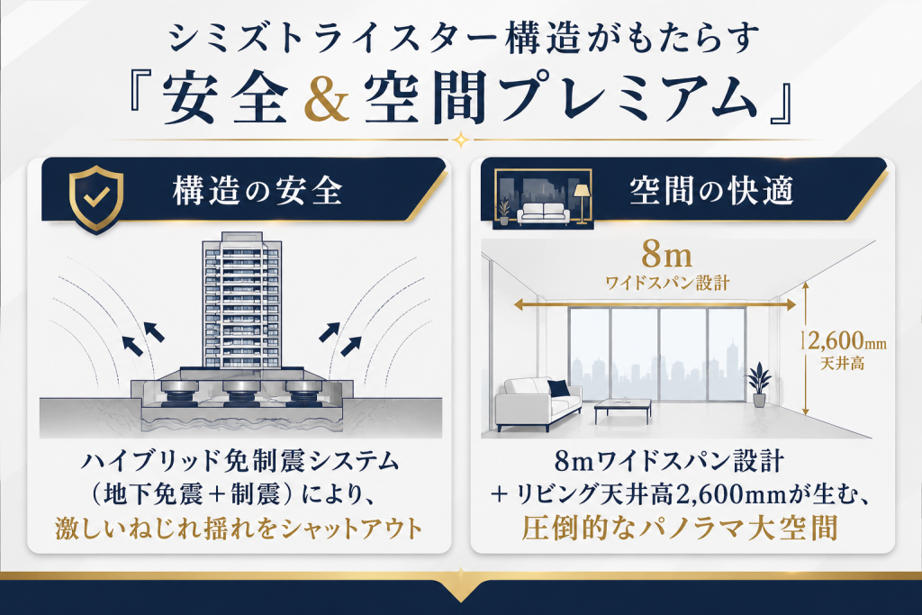 シミズトライスター構造の安全性と空間価値