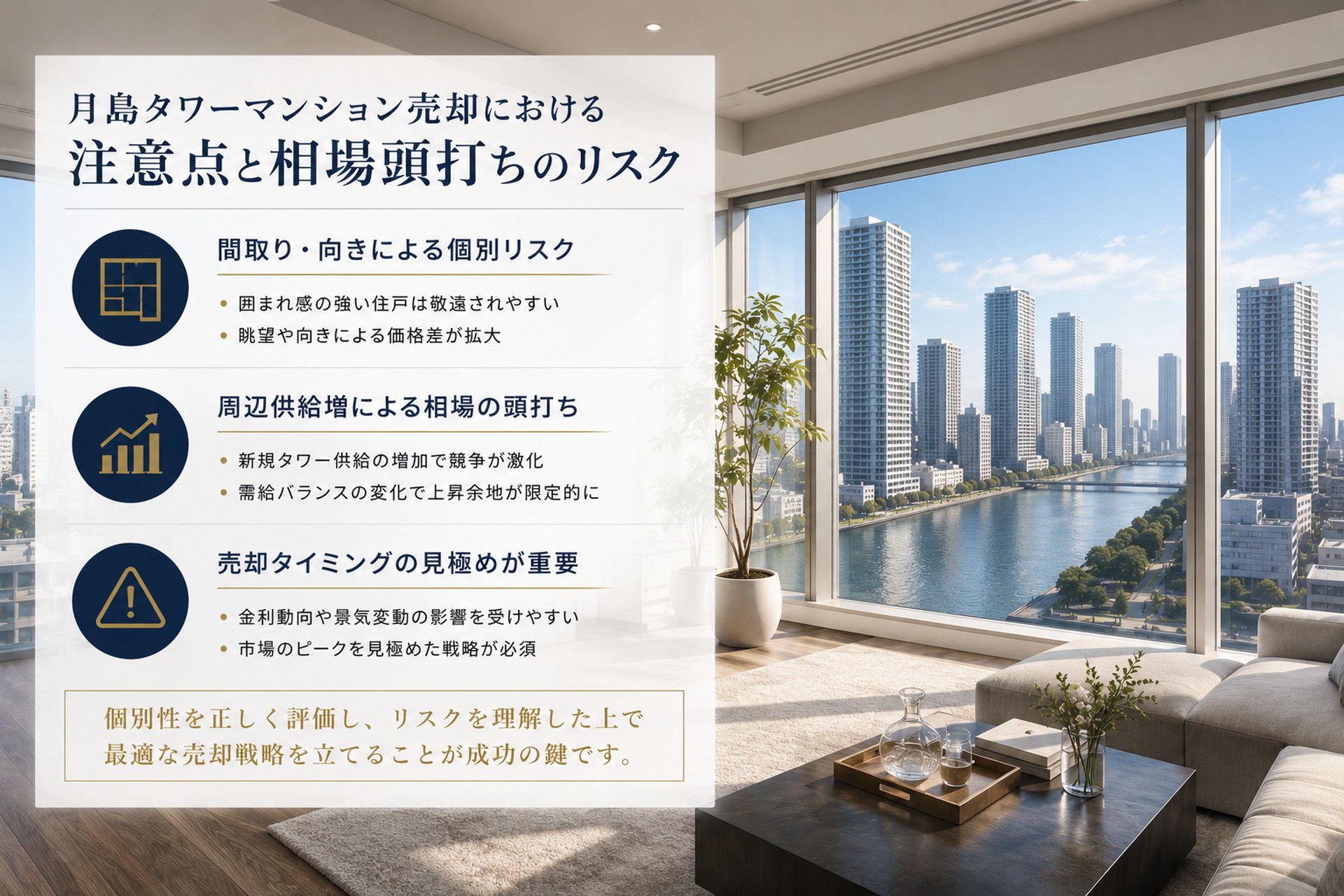 月島タワーマンション売却の流れと手残り額を整理する図解
