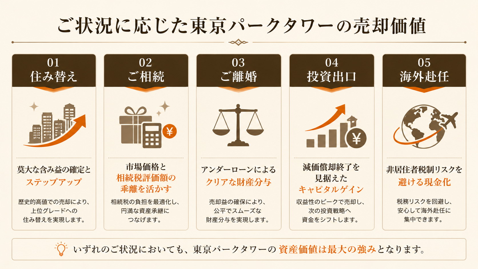 売却理由別に見る東京パークタワー売却のメリット